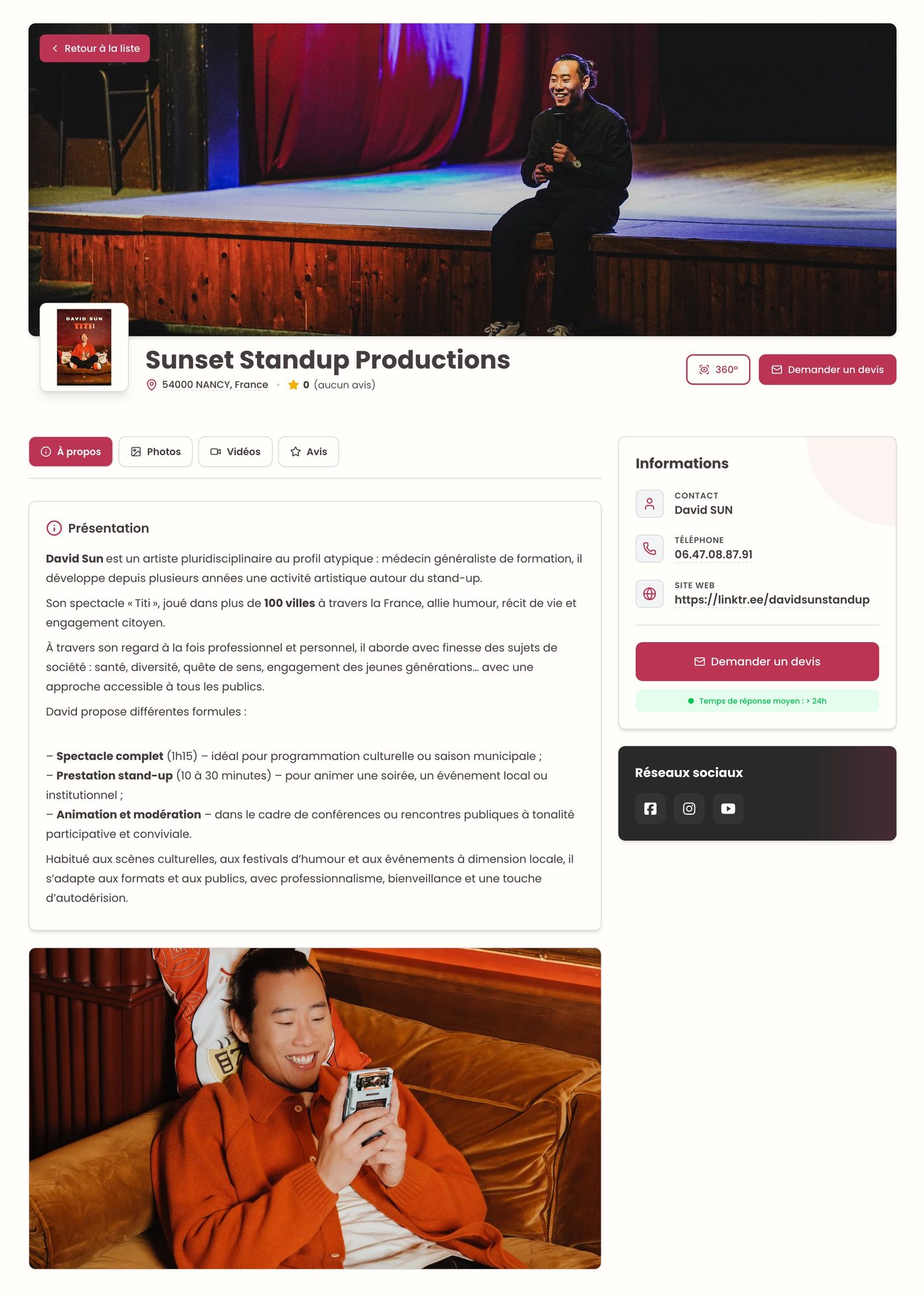 Vitrine Sunset Standup Productions